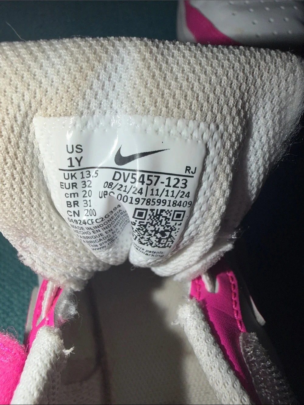 Nike Court Borough Low Recraft Pink White 1Y EUC